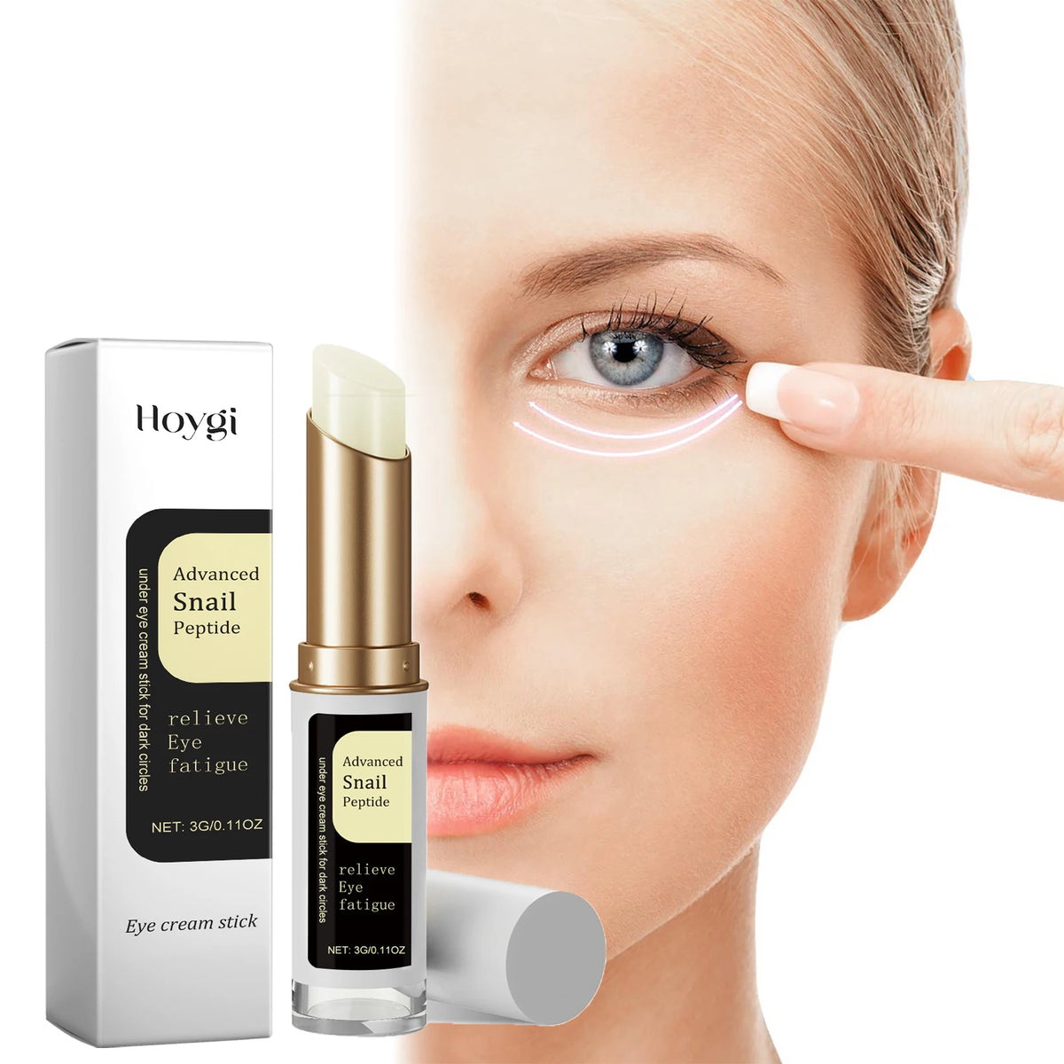 Snail Firming Eye Cream Stick Collagen Improve Fine Lines Wrinkle Lighten Dark Circles Eye Bags Puffiness Moisturizing Skin Care