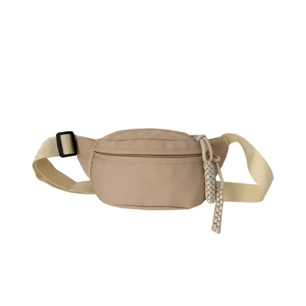 Fashion Canvas Children Bag Solid Color Large Capacity Crossbody Bag Zipper Water Proof Shoulder Bag