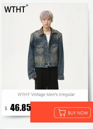 WTHT Fashion Men‘s Plush Spliced Thicken Design Loose Coats Trendy 2025 Autumn Solid Color Laple Casual Jackets Male 2A2218