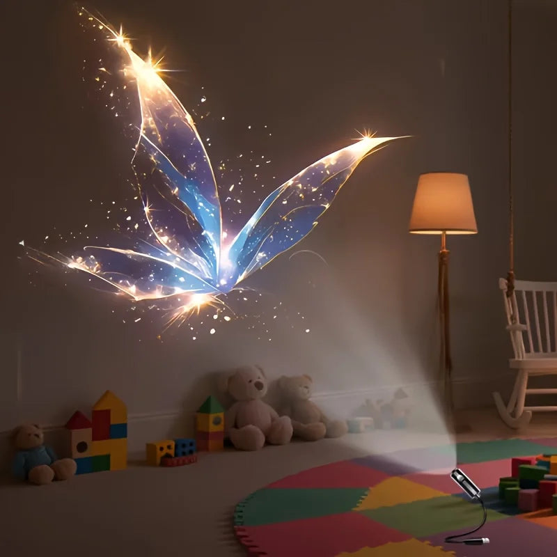 LED USB Projector Light 3/6pcs Projection Patterns- Adjustable Whale Butterfly Jellyfish Starfish Night Light Festival Gift