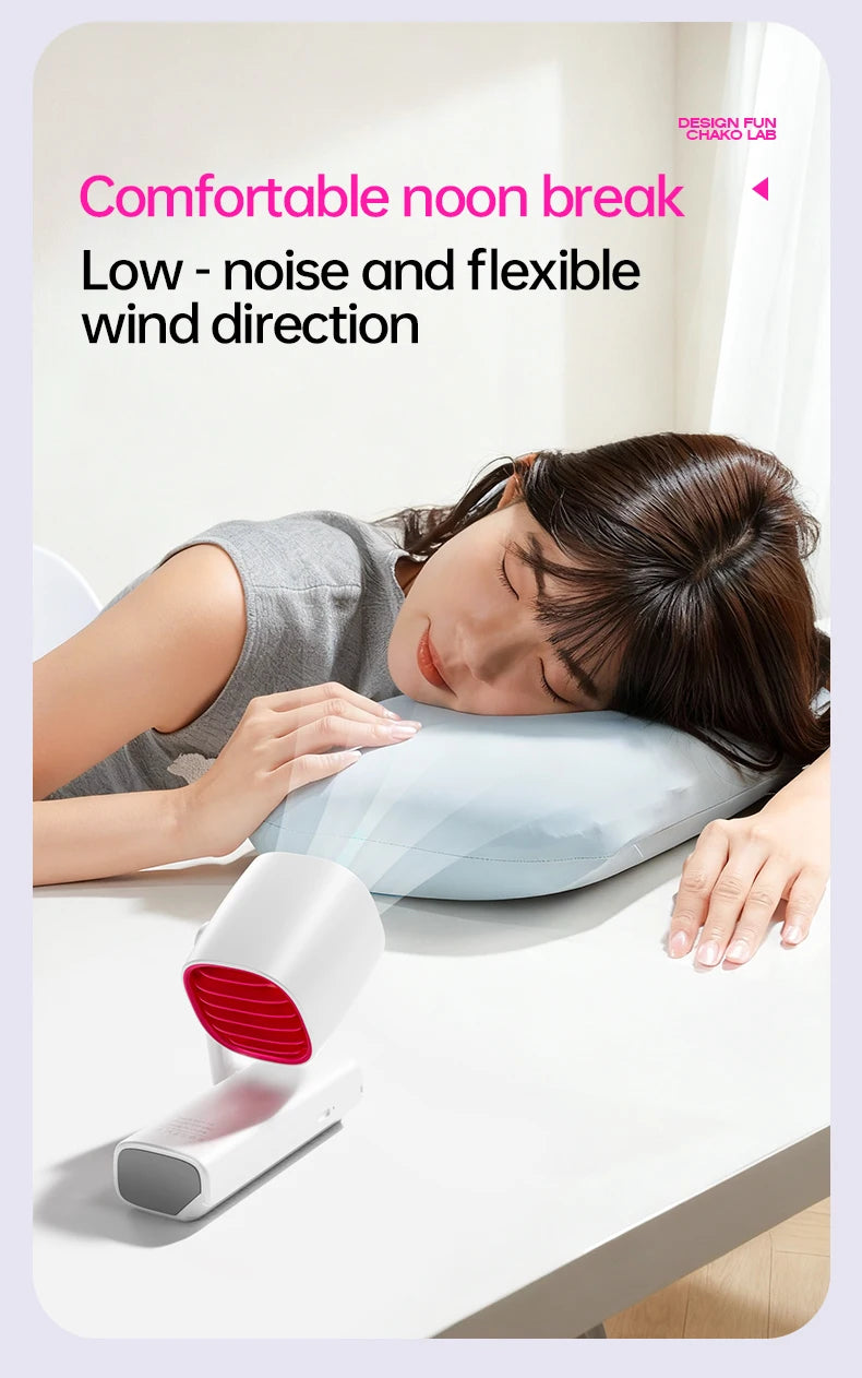 3-in-1 Foldable Rotating Fan (USB-Charged) Powerful airflow at 16,000 RPM, 120° rotation, suitable for various settings