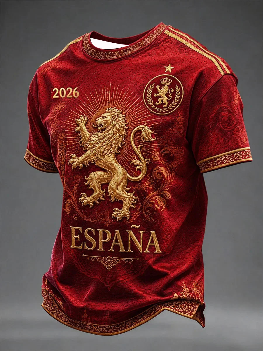 2026 Edition Spanish Fans Football Training T-Shirt - 3D Digital Printing - Comfortable and Breathable - Family Clothing