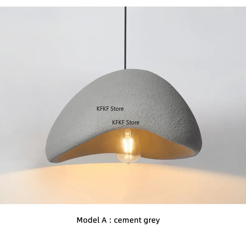 Nordic Wabi Sabi LED Pendant Light E27 Simple Chandelier Cord Suspend Lamp for Dining Room Restaurant Luminarias Fixtures