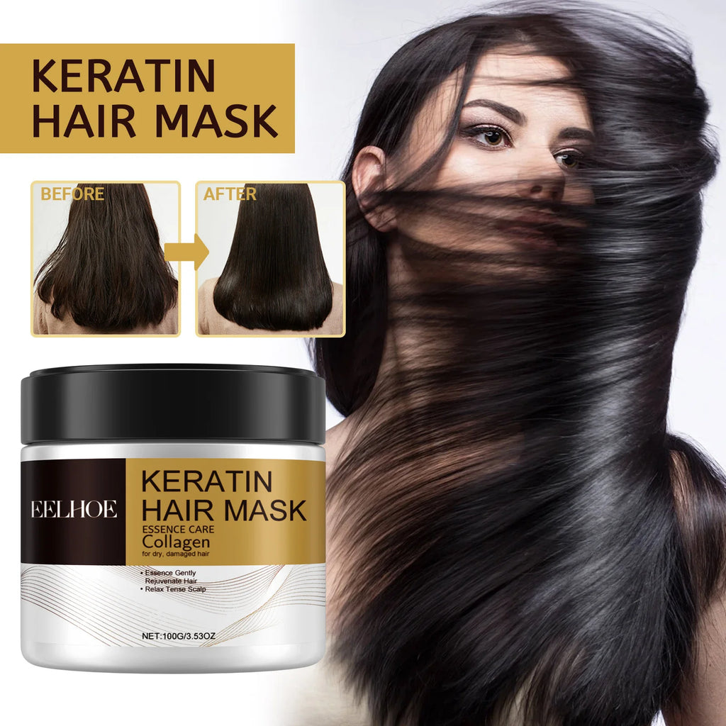 Collagen Keratin Hair Mask Fast Repair Damaged Frizzy Hair Soft Smooth Shiny Straightening Deep Conditioning Moisturizing Hair Care Hot Sale