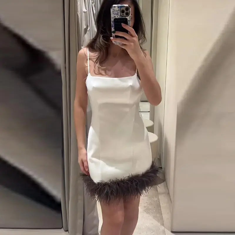 Sexy Women's Dress Halter Sleeveless Backless Slim Hip Package Tassel Female Dresses 2025 Autumn Party Christmas Chic Lady Robe