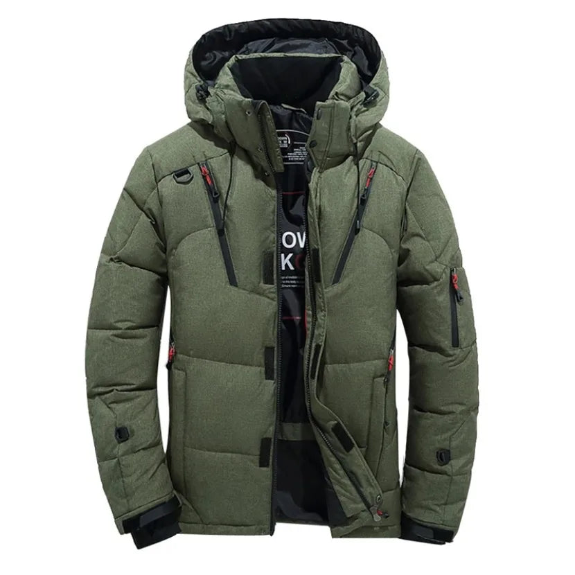 Down Jacket Male Winter Men White Duck Down Jacket Hooded Outdoor Thick Warm Padded Snow Coat Oversize M-4XL