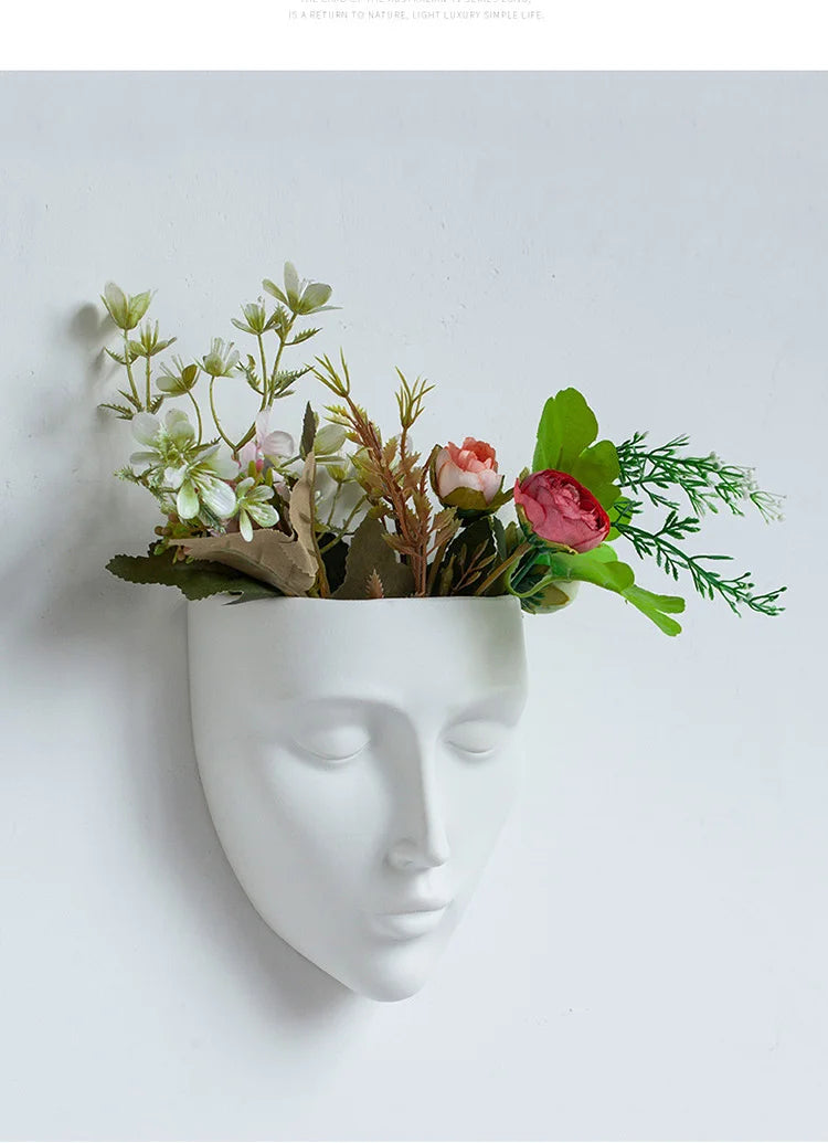 Silent Cheeks Ceramic Vase Creative Wall-mounted Plant Pots Table Decoration Flower Arrangement Floral Vase Room Aesthetic Decor