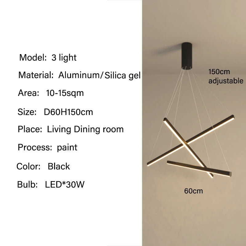 Modern LED Ceiling Chandelier Stair Living Room Pendant Lamp Kitchen Hall Hanging Light Indoor Home Decoration Lighting Fixture