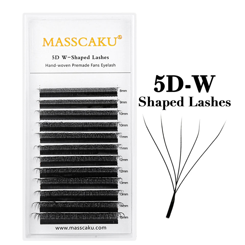 MASSCAKU 3D 6D 8D W Shape Lashes Global Wholesale Eyelash Clusters Easy Fan Volume Wispy Fake Lash Premium Dense Cilia Supplier