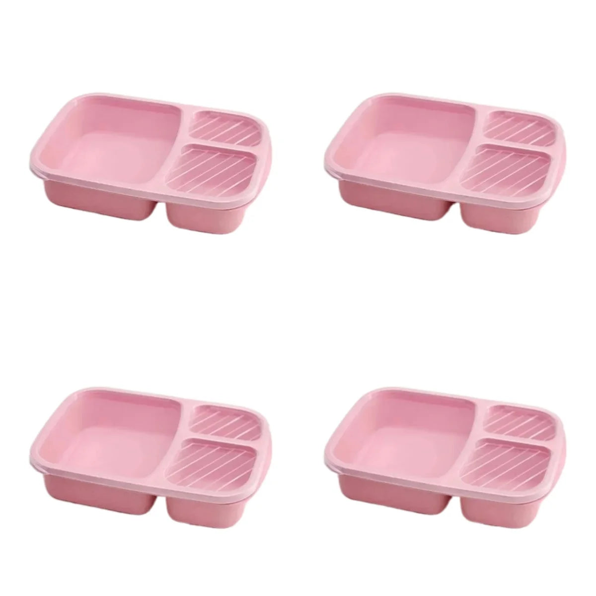 1/2pcs Bento Lunch Box Set 3 Compartment Food Storage Containers Wheat Straw Meal Prep Lunch Box Plastic Food Storage Containers