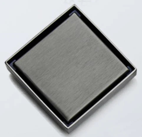 stainless steel Brushed Gold Floor drain 10*10cm Shower Square Deodorization Type Bathroom Water Flow Tile Insert Drain