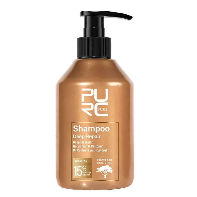 PURC Morocco Argan Oil Shampoo and Conditioner Sets Sulfate-Free Smoothing Keratin Hair Treatment Repair Damaged Frizz Hair Care