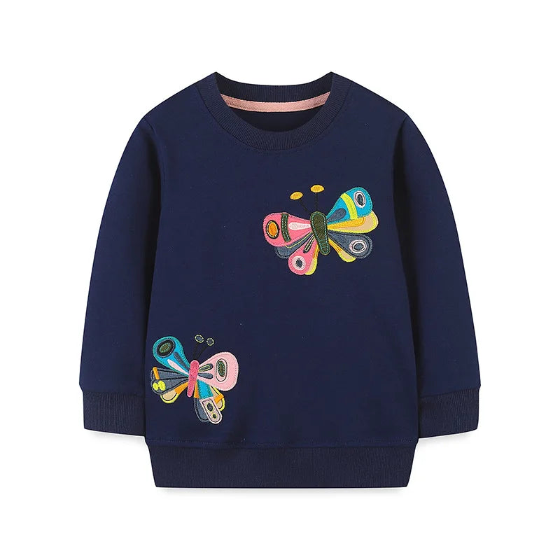 Little maven 2026 Baby Girls Clothes Spring and Autumn Sweatshirt with Lovely Animal Children Casual Tops for Kids 2-7 year
