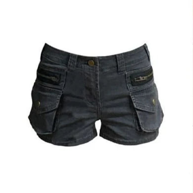 Denim Shorts Women's Summer Three-dimensional Pocket Retro Overalls Multi-pocket Hot Pants