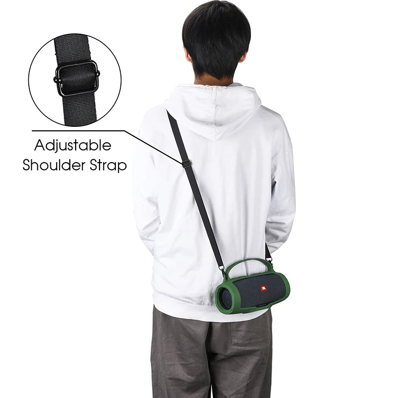 Bluetooth Speaker Case Soft Silicone Cover Skin With Strap Carabiner for JBL Charge Essential 2 Wireless Bluetooth Speaker Bag