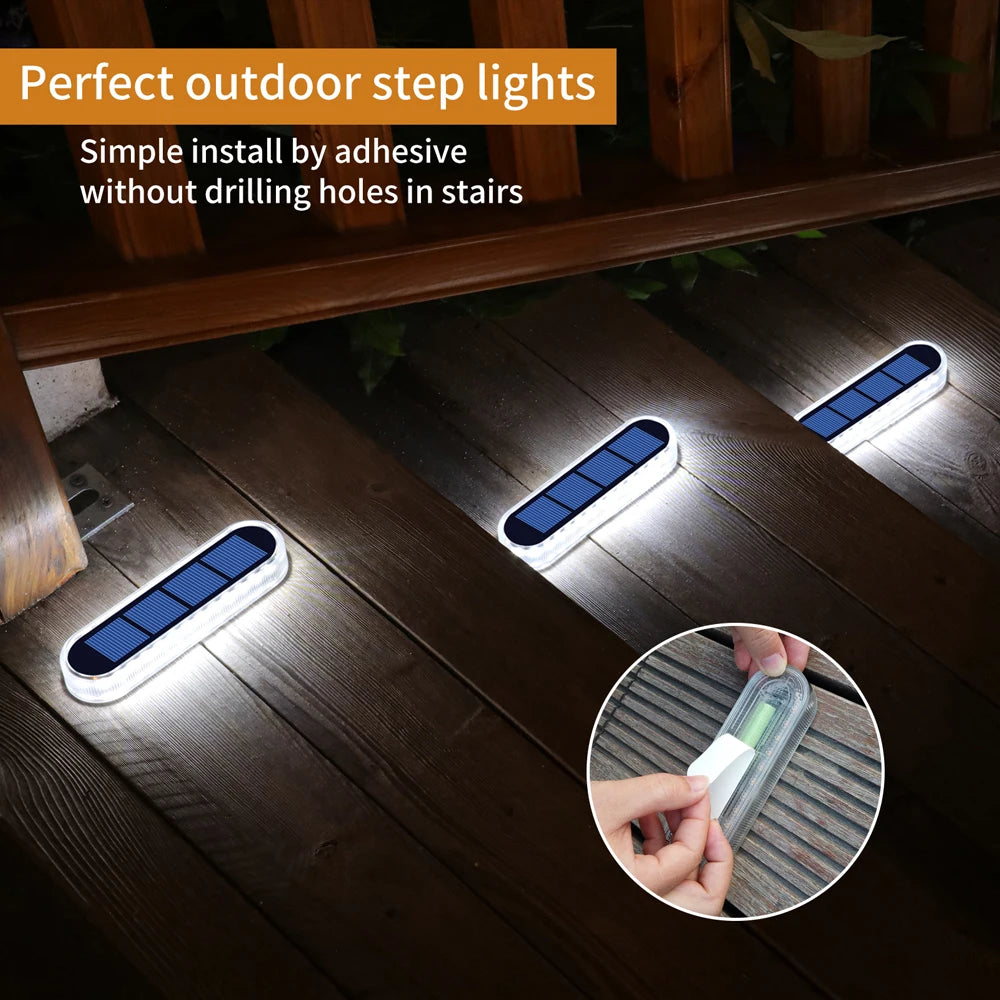 Solar Deck Light Solar Ground Light Outdoor Pathway Stair Lamp Railing Fence Yard IP68 Waterproof Driveway Solar Light
