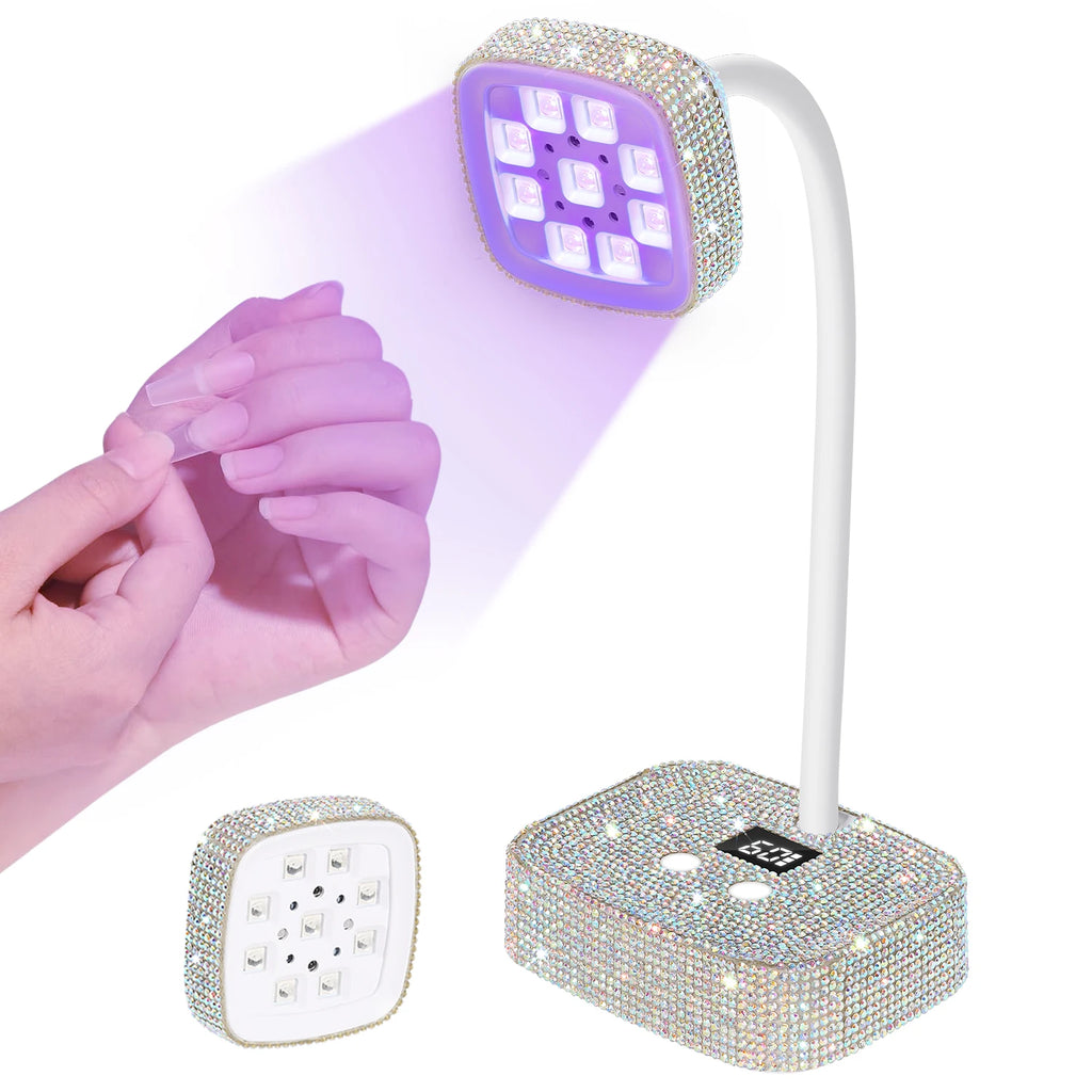 Wireless Nail Lamp LED UV Nail Dryer Rechargeable Auto Sensing Touch Control Fast Drying Nail Light 360° Bendable Table Lamp