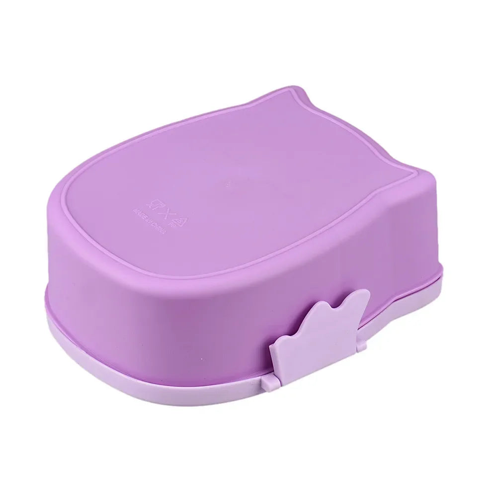 Portable Owl Lunch Box Cartoon Microwave Food-Safe Plastic Food Picnic Container Box For Children Kids School Office Bento Box