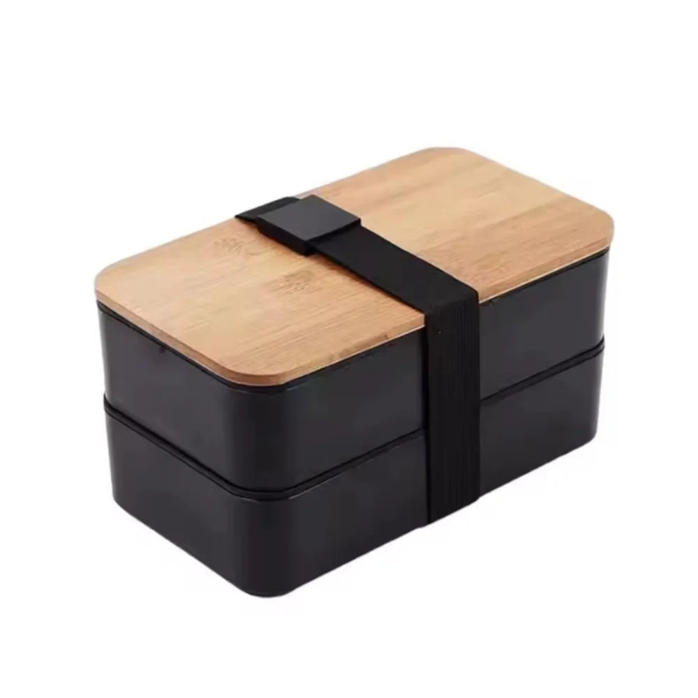 Adult Bento Lunch Box, 2-Tier Food Storage Container Set with Cutlery for Kids/children, Crisper Microwave and Dishwasher Safe