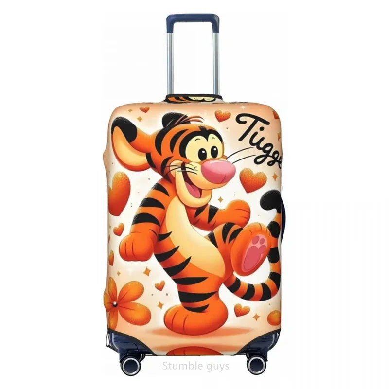 Universal Elastic Suitcase Cover Tiggers Print For 18-32 Inch Luggage Dustproof Anti-Scratch Washable Travel Essential Accessory