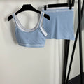 2026 Summer New Style Sports Outfit Fake Two-Piece Assembly with Chest Pad Strapless Top Shorts Skirt