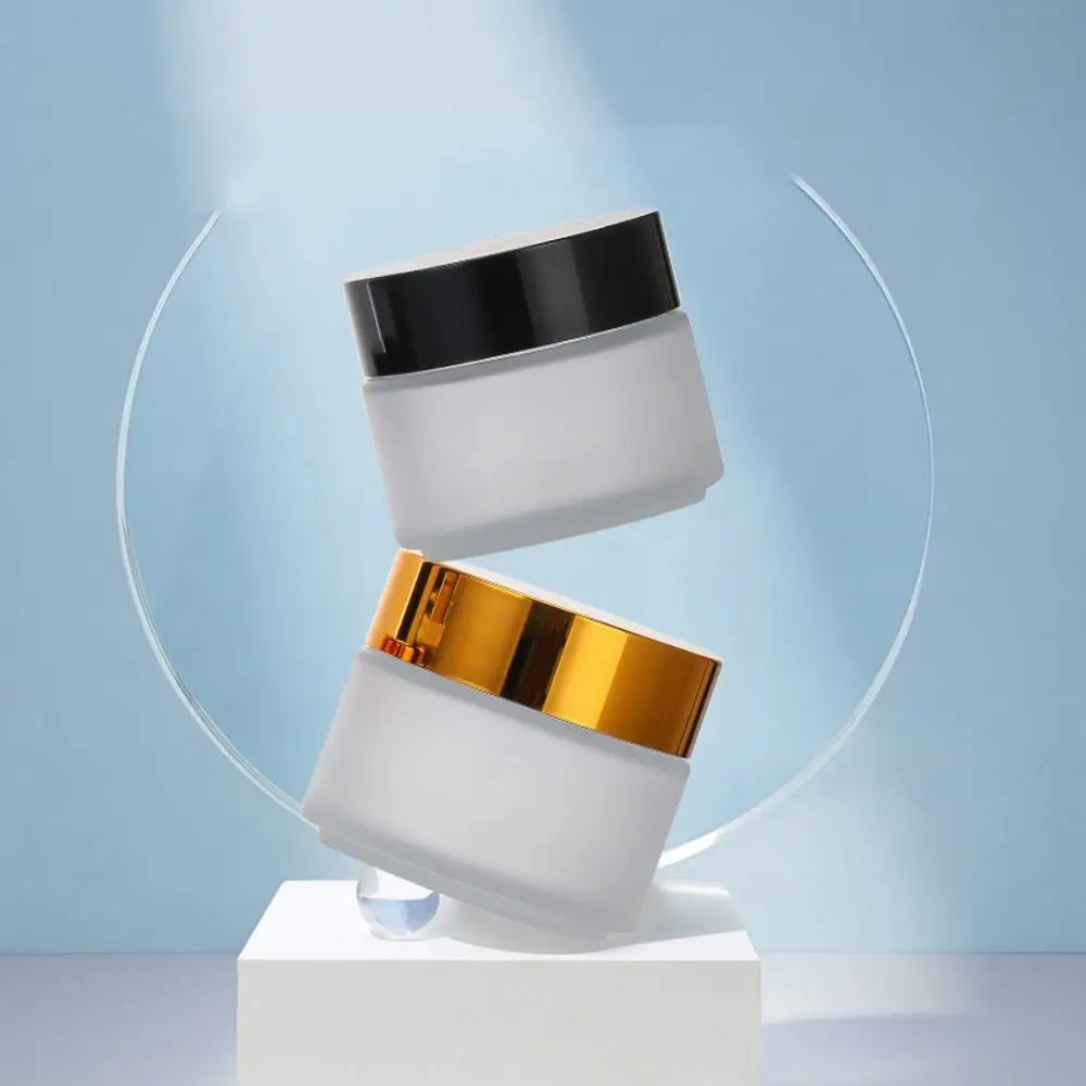 5-50g Frosted Glass Cream Jar Silver/Gold/Black/White Liquid Foundations Face Cream Bottles Eye Shadow Lip Balm Makeup Jar