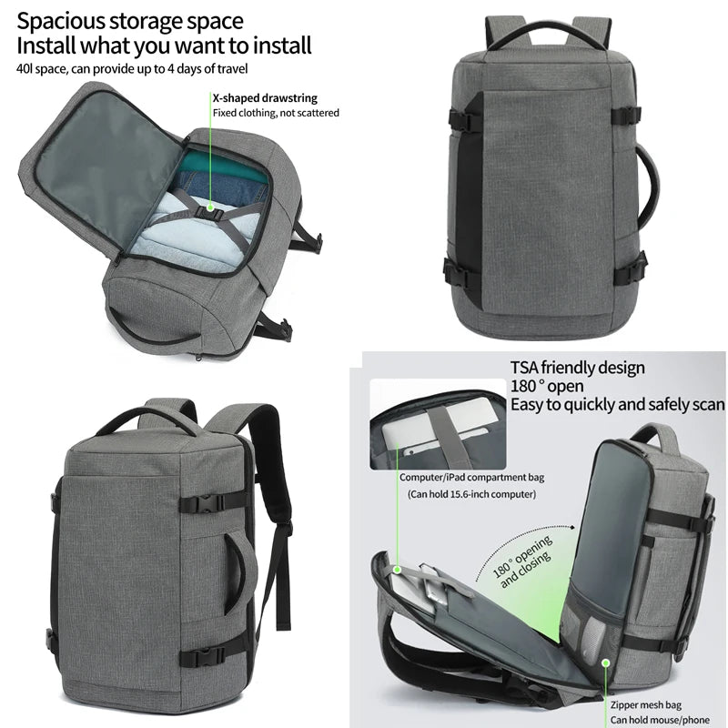 Multi Functional Travel Backpack for Women, Waterproof, Large Capacity, Dry Wet Separation, Commuting, Business Trip, Computer L