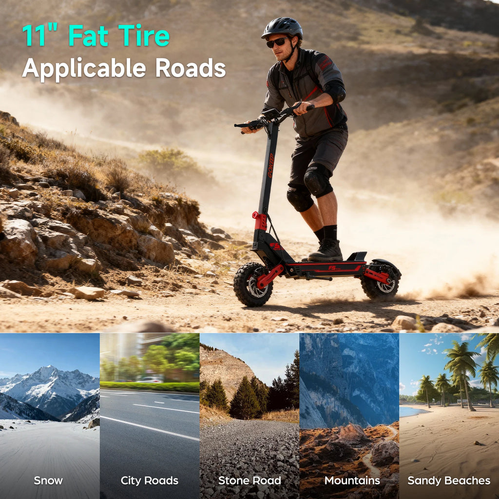 Electric Scooter Gokeep F5 11" 1000W Motor Full Suspension E-scooter 52V 20AH Max Range 70Km Load 120Kg