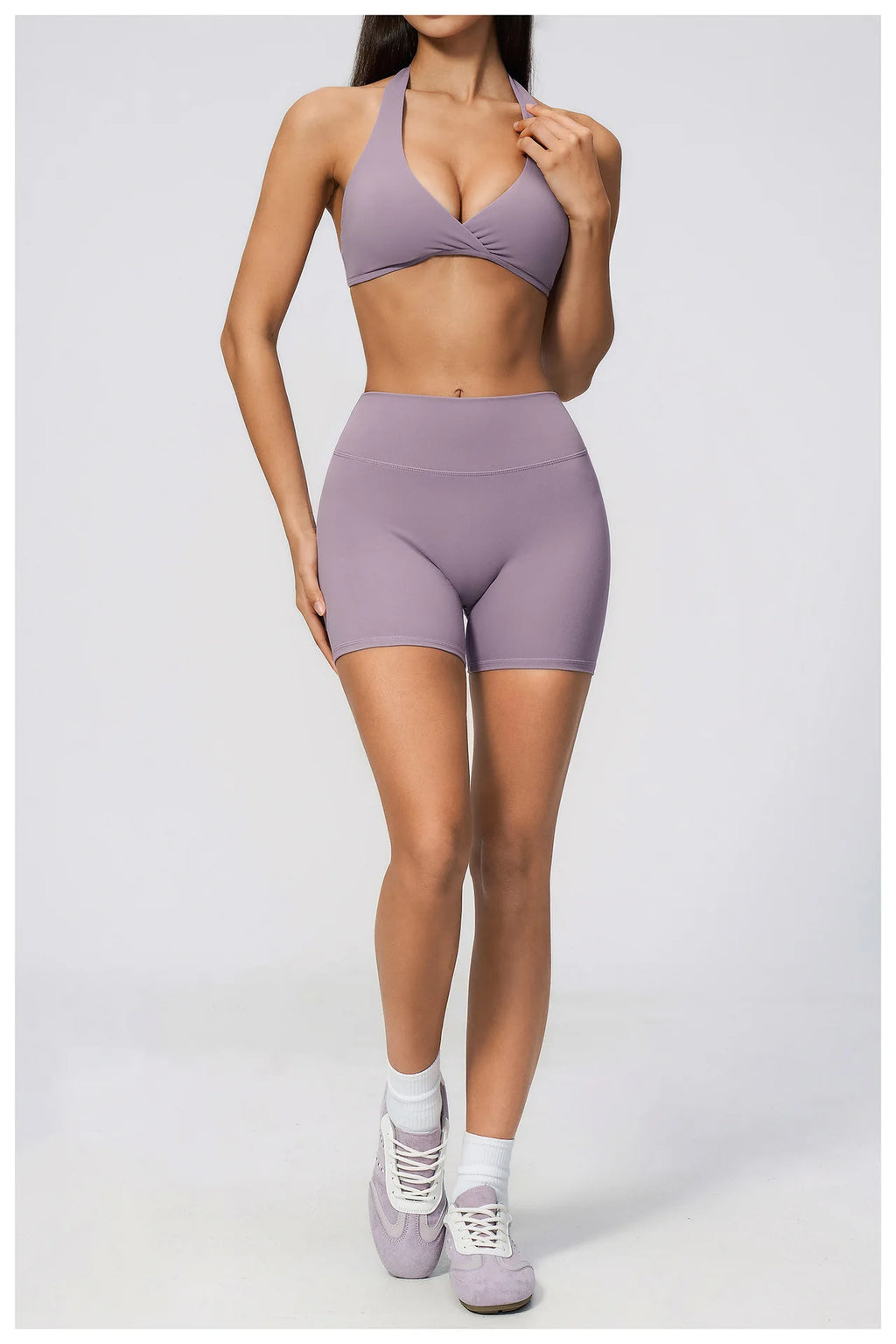 Women Tracksuits 2PCS Yoga Suit Gym Outfits Workout Clothing Deep V Workout Bra High Waist Butt Lift Pants Outdoors Sports Set