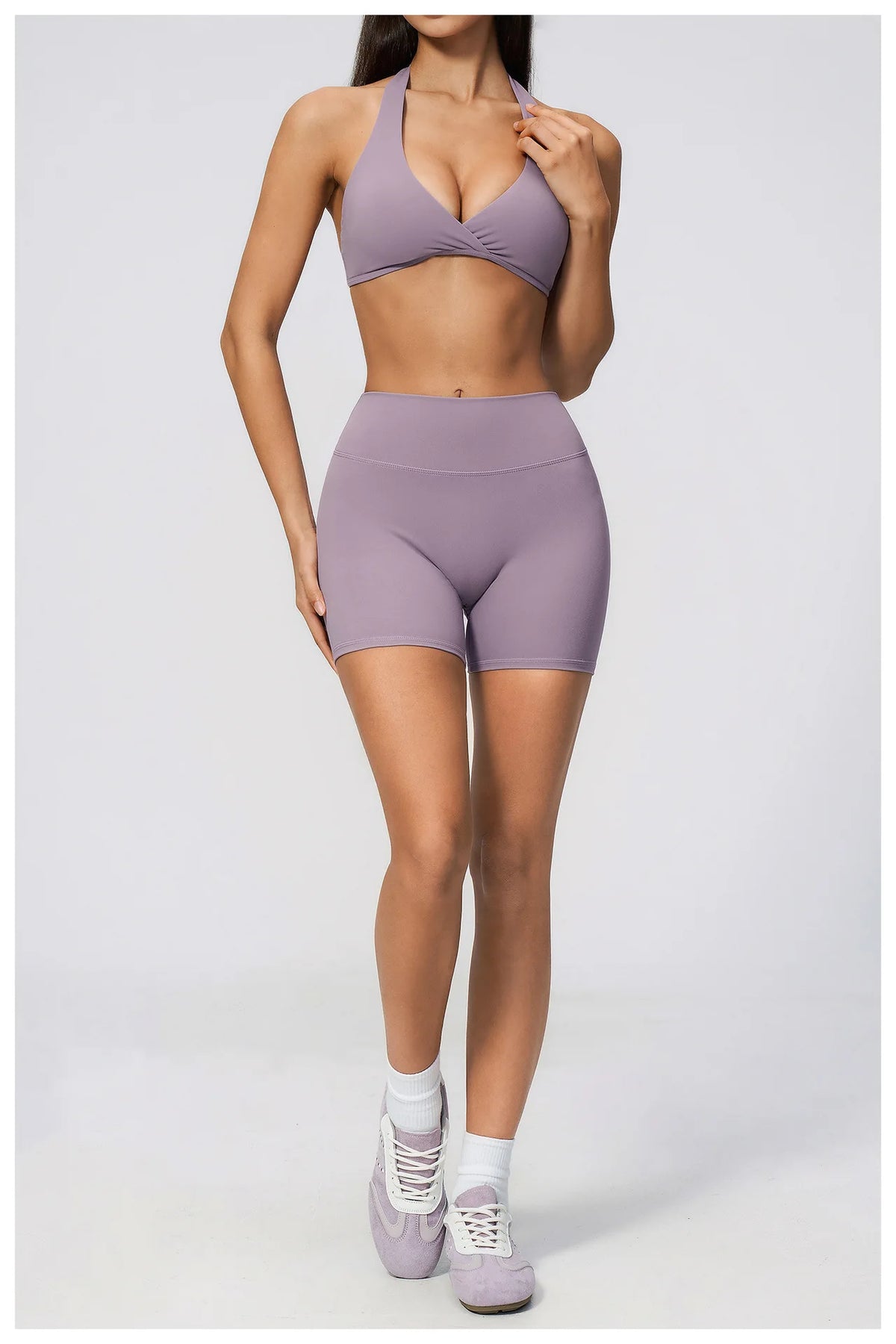 Women Tracksuits 2PCS Yoga Suit Gym Outfits Workout Clothing Deep V Workout Bra High Waist Butt Lift Pants Outdoors Sports Set