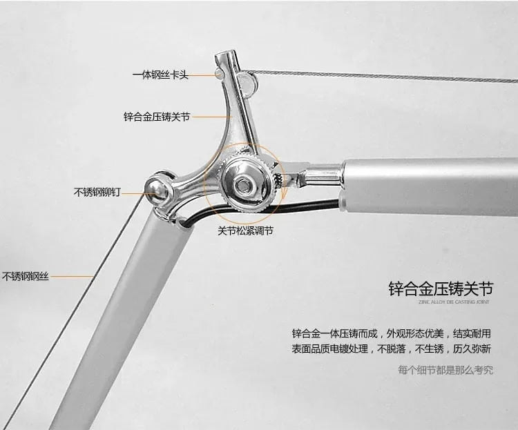Modern Simple Modern Foldable Wall Lights Long Swing Arm Adjustable Aluminum Sconces Lamps Telescopic Wall Lights For Bedroom