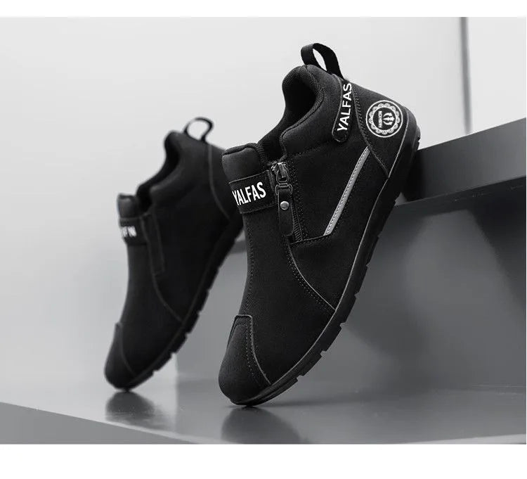 2026 New Men Casual Shoes Lightweight Slip On Sneakers Autumn Winter Flat Work Shoes Loafers Soft Sole Non Slip Walking Shoes