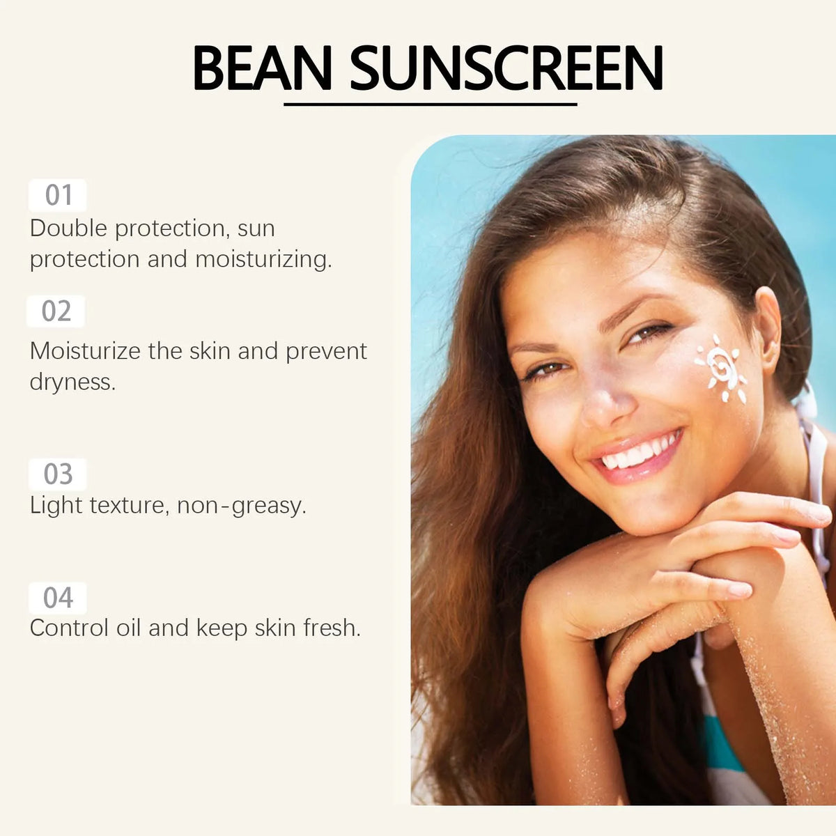 SPF 50+ Mild Moisturizing Sunscreen Soothe Cool Sunblock UVA/UVB Brighten Anti Oxidate Sun Prevent Sunburn Moisturize Sunscreen