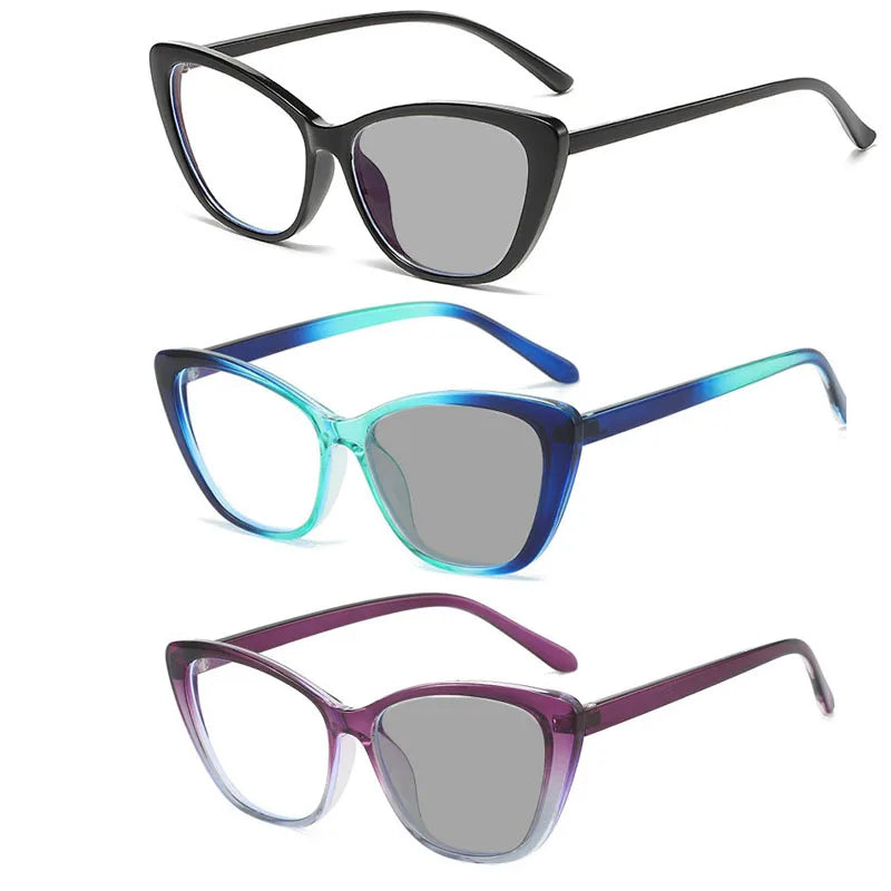 New Trendy Photochromic Glasses Men Women Fashionable Cat Eye Myopia Glasses Vintage Retro Minus Diopter Eyewear 0-1.0-4.0