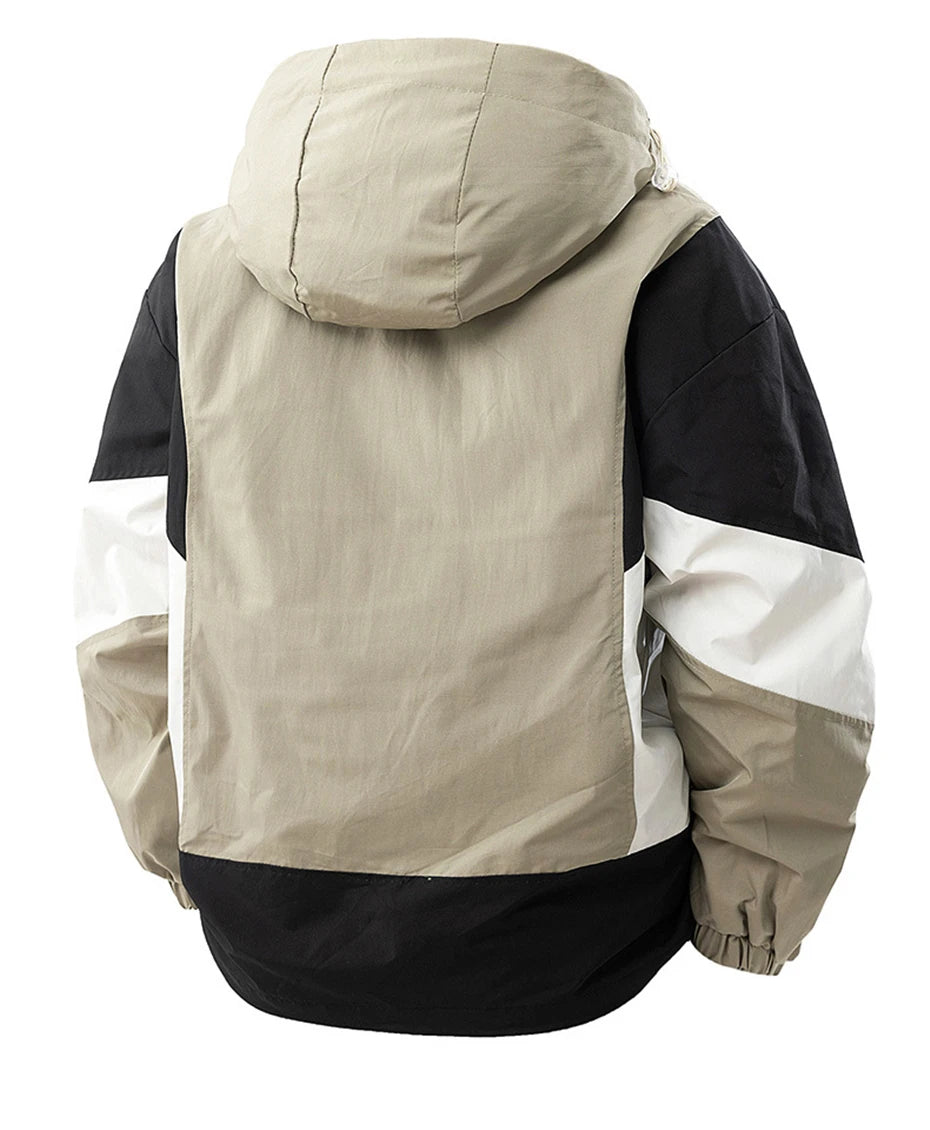 Patchwork Coat Jacket Men 8XL Plus Size Spring Autumn Fashion Casual Patchwork Cargo Jacket Male Big Size Outerwear