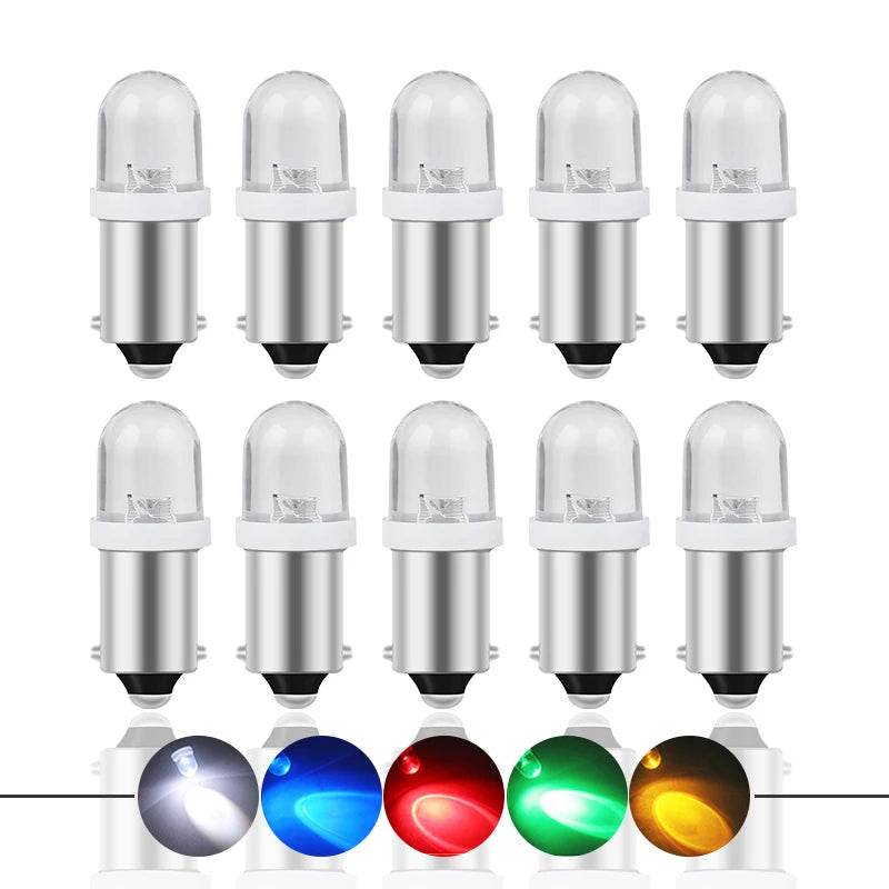 10pcs BA9S T4W LED Car light bulb T2W T3W Auto interior Lamp Round LEDs marker light emitting diode 12913 12910 12929