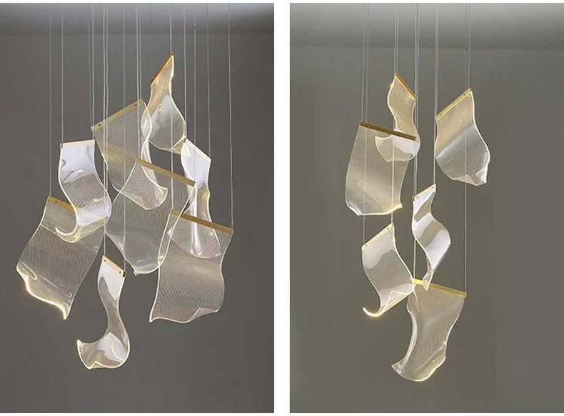 Modern LED Pendant Lights Living Dining Room Lighting Lustre Decor Chandelier Indoor Villa Duplex Stairs Hanging Lights Fixture