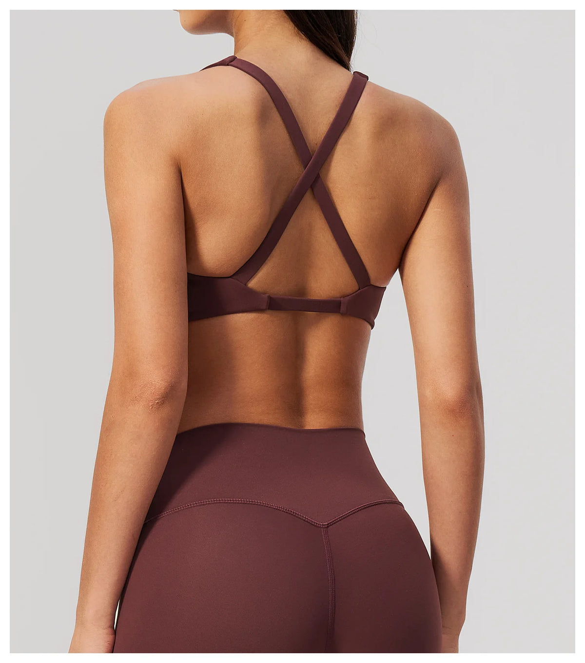 NCLAGEN Sport Bras Women High Support Fitness Underwear Back Cross Gym Clothes Training Solid Yoga Top Pilates Workout Tank