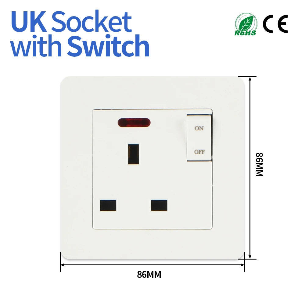 GTRIC Waterproof Outdoor Plug Electrical Sockets 250V AC IP66 DustProof Waterproof Socket With Switch Outside Master Plug