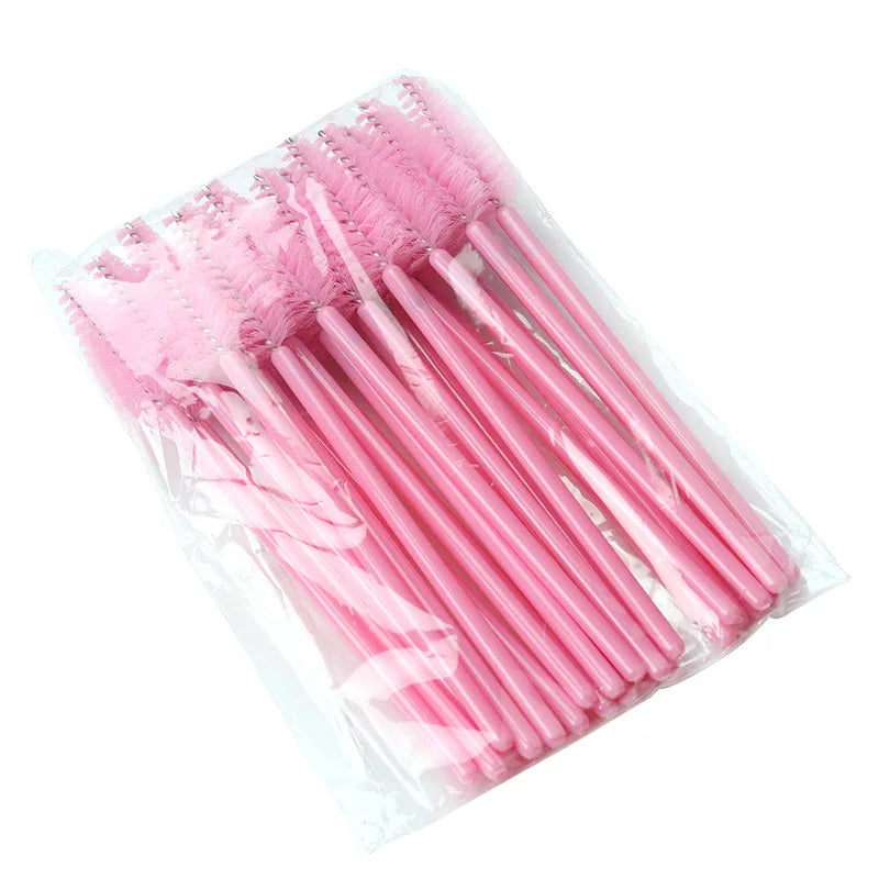 25pcs Eyelashes Extension Supplies Makeup Brushes Mascara Wand Microbrush Eyebrow Eyelash Cosmetics Applicator Spoolie Brush