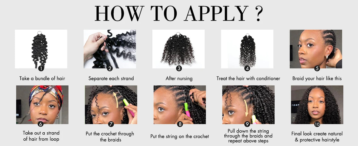 Pre-divided Bulk Hair for Braiding Deep Wave Crochet Human Hair Knotless Miracle Knots Hair Extensions Boho Braids Invisible