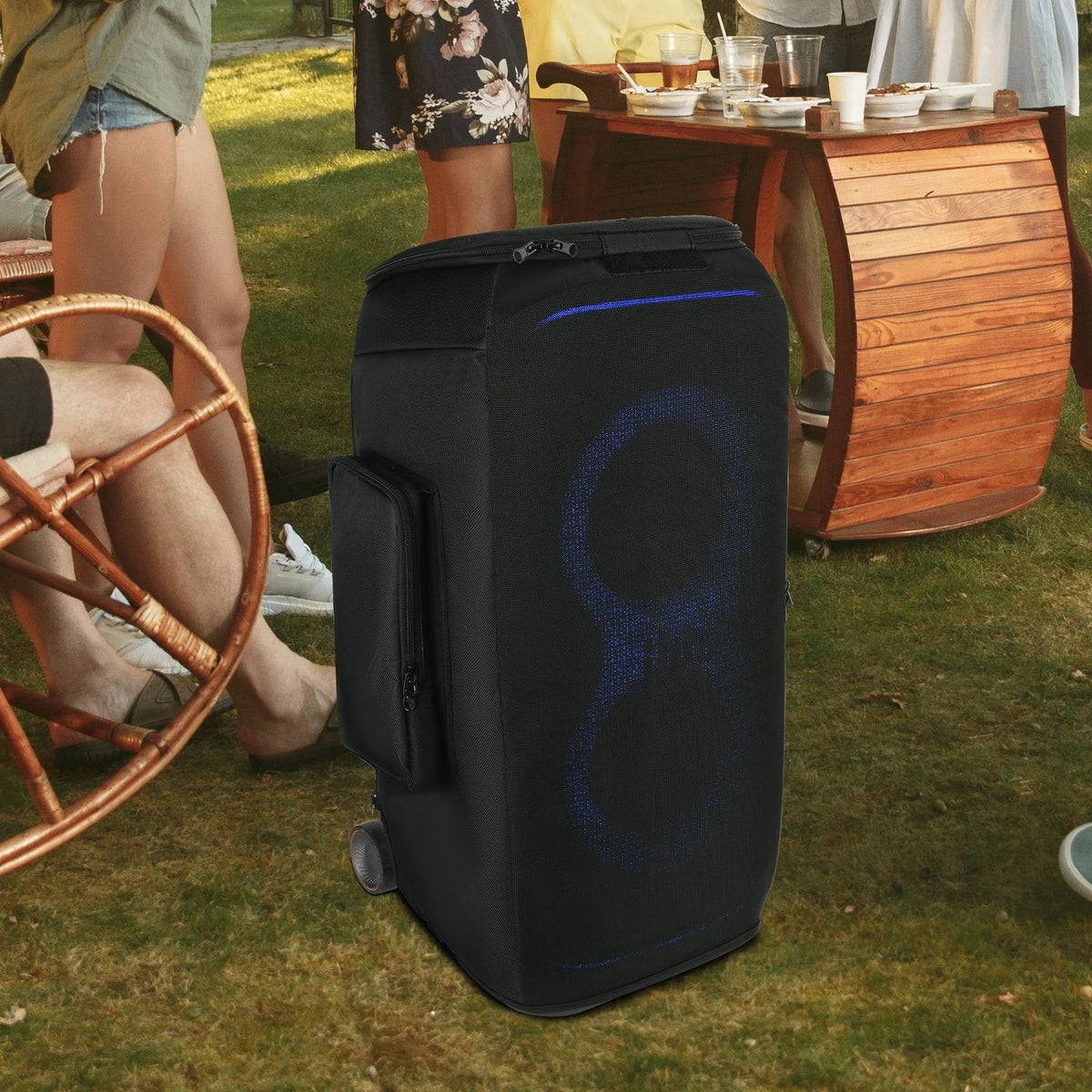 Protective Case For JBL PartyBox STAGE 320 Speaker, Travel Carrying Case Dust Cover with Double Pocket Nylon Mesh Sound Cover