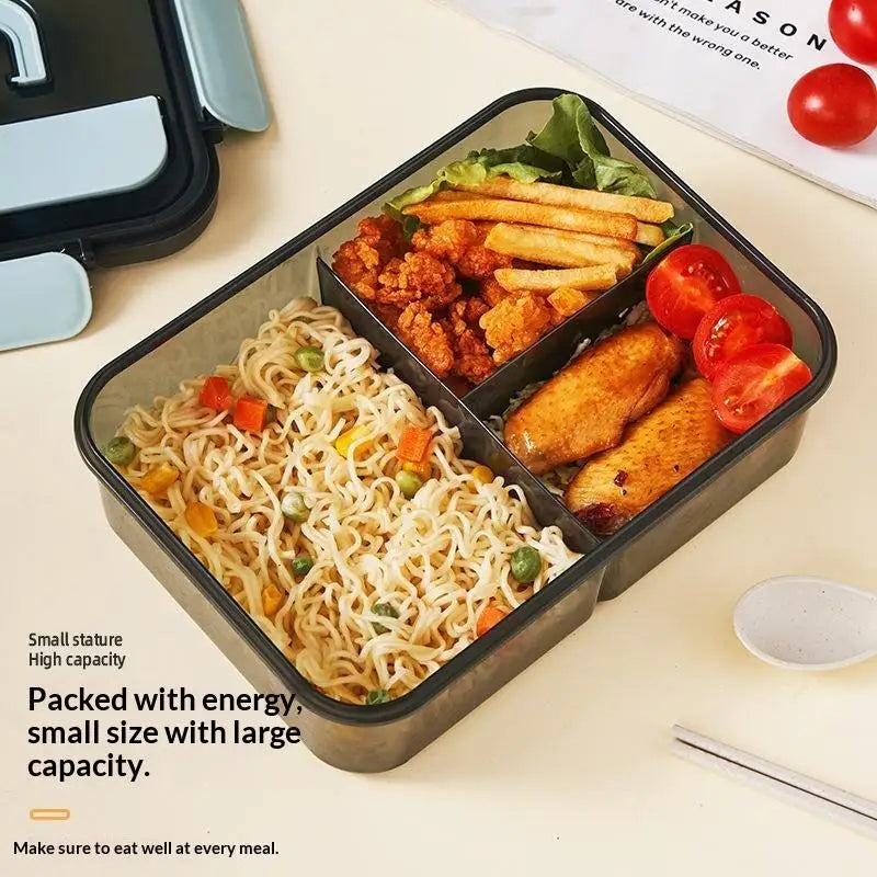 2/3 Compartment Bento Lunch Box With Leak Proof Lids Food Grade Material For Work School Travel Daily Meal Prep