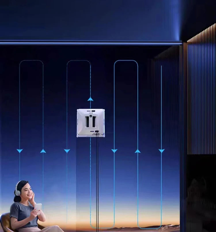 Robotic Window Cleaner Dual Water Spray Automatic High Suction Anti-falling For Window Washing Glass Outside Remote Control