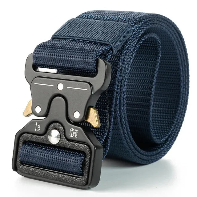 Red Ears Plastic Buckle Tactical Belt Men'S Multifunctional Military Fan Canvas Belt Outdoor Faux Nylon Training Waist Belt