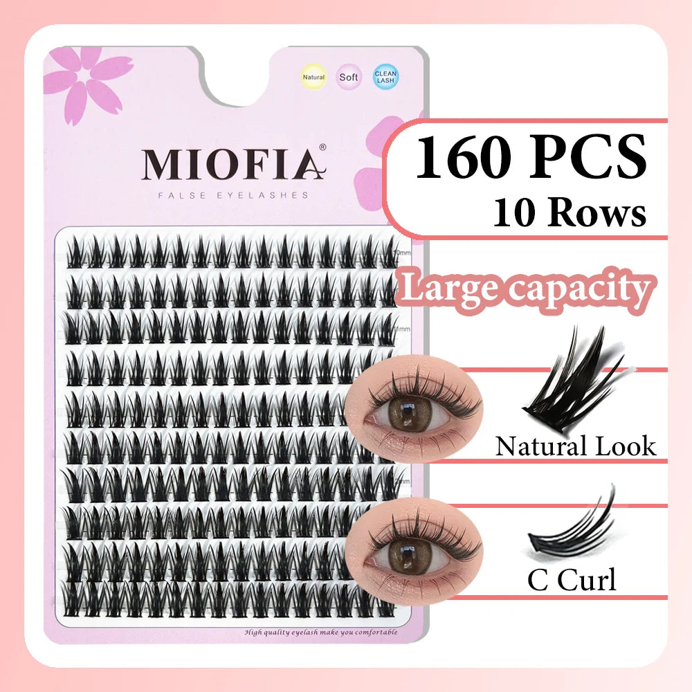 1 box/160 bunches Mink Eyelashes 3D Russian individual Eyelash cluster Natuaral Eyelash Extension Makeup Tools Lashes Wholesale