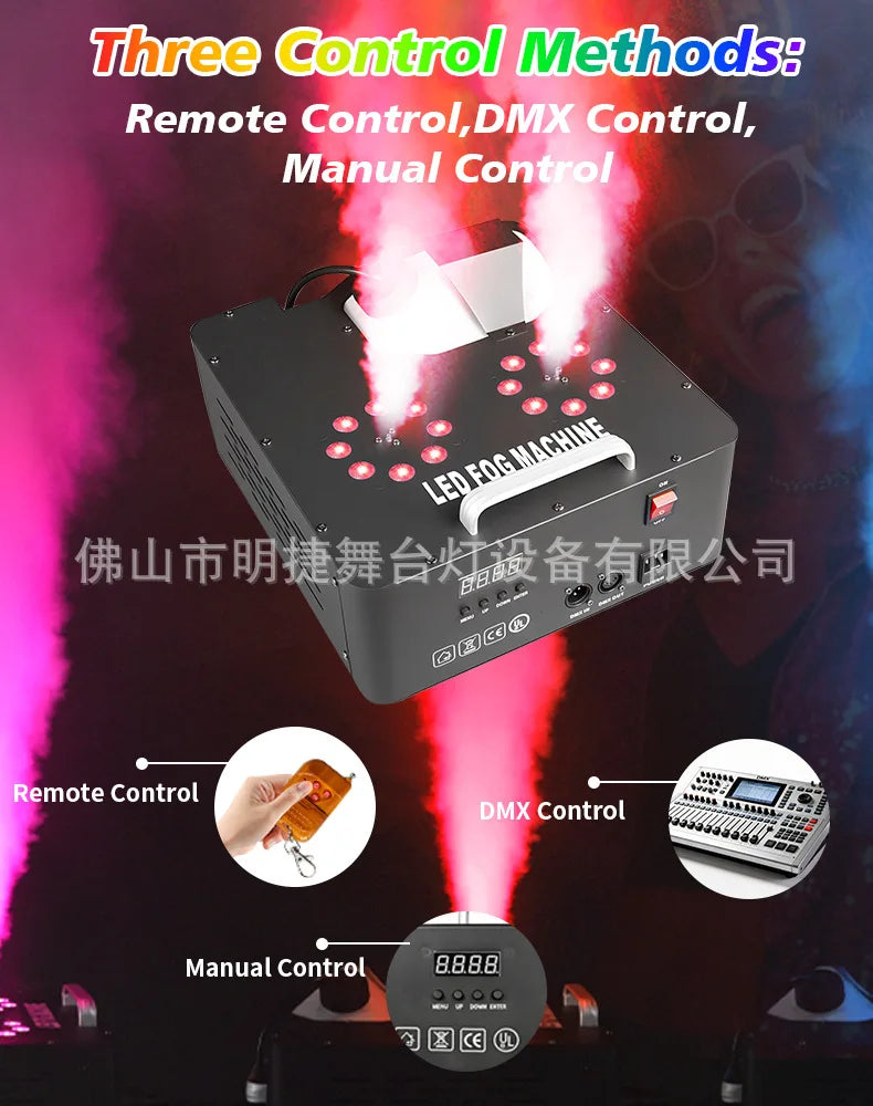 2000W Smoke Machine Stage Fog DMX512 RGB Light DJ Wedding Event Spray