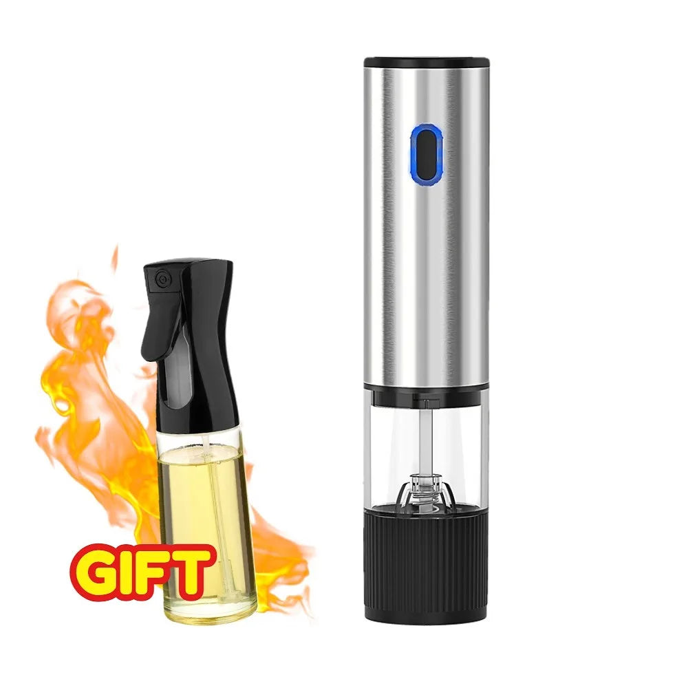 Rechargeable Automatic Salt Pepper Grinder Set Electric Grinding Mill with External Coarseness Adjustment Home Kitchen Gadgets