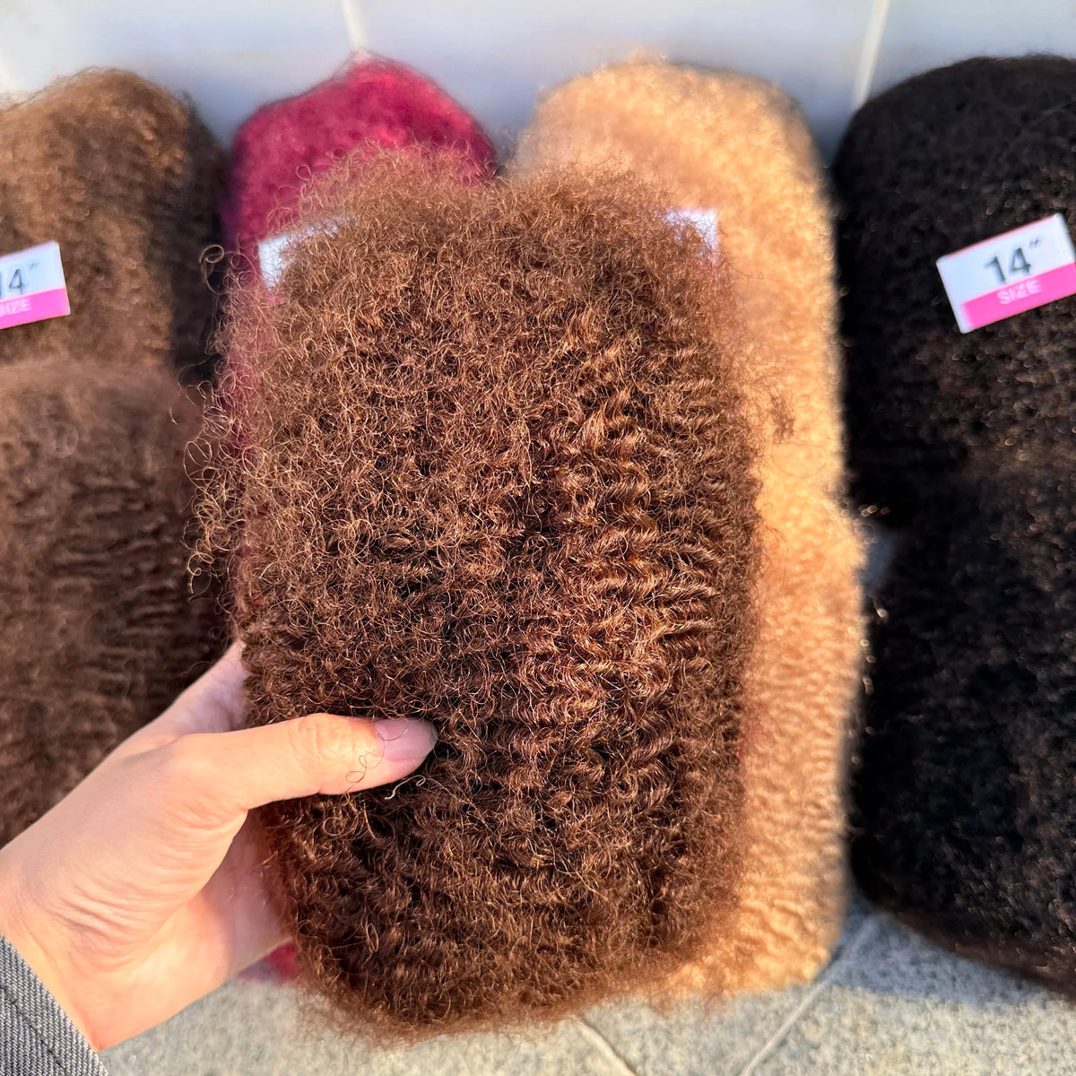 4C Afro Kinky Curly Bulk 10-18Inch 30g/50g Pack Crochet Human Hair Extensions No Weft Brazilian Remy Bulk for Locs Braiding Hair