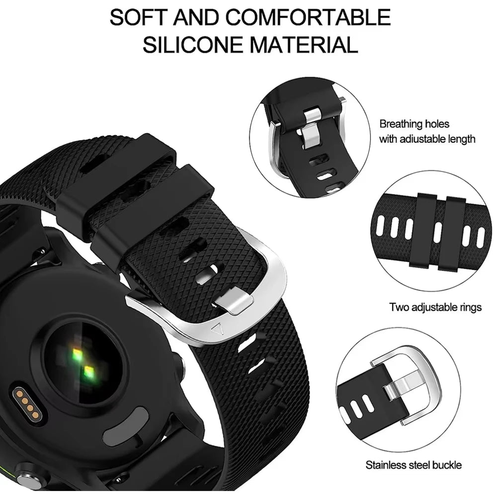 Silicone Strap 20mm For Garmin Forerunner 645 165 245 245M/Vivoactive 5 3 Wristband Bracelet For For Garmin Venu SQ SQ2 Band